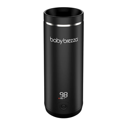 Baby Brezza SuperFast Portable Baby Bottle Warmer – 67% Faster - Travel Breastmilk Warmer and Formula Warmer - Safe, Even Heating - Up to 9oz - No Adapters, Black