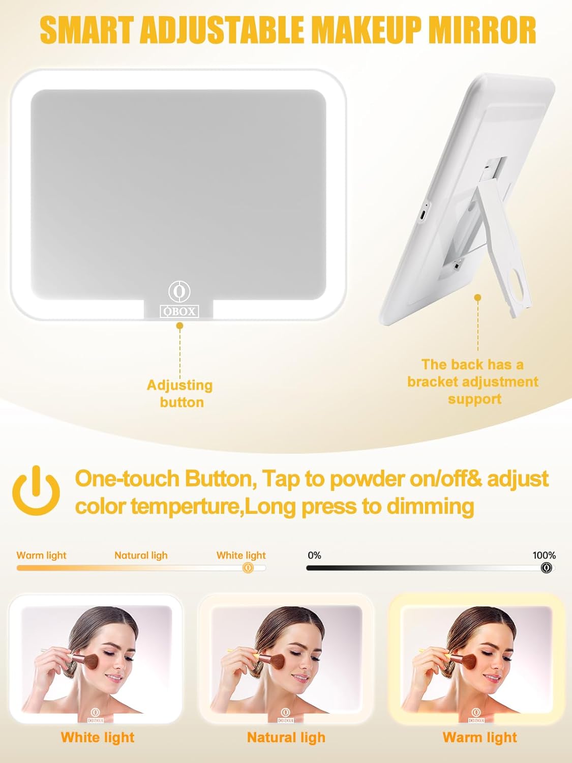 Kalolary Travel Makeup Train Cases,Makeup Bag with 3 Color Lighted Mirror Cosmetic Case Organizer Bag with Adjustable Dividers & Shoulder Strap 3 Layer Portable Makeup Storage Box for Women,Black