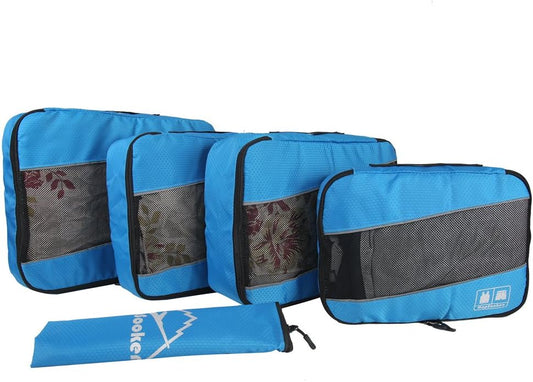 5 Set Packing Cubes for Travel Large Suitcase Luggage Organizer Bags Travel Accessories Vacation 4 Cubes 1 Laundry Pouch Bag