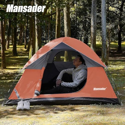 Camping Tent, Waterproof 2/3/4 Person Tents for Camping, Lightweight Easy Set Up Outdoor Hiking Tent Backpacking Tent with Carry Bag, Backpack Tent Suit for Family Beach Hiking Travel