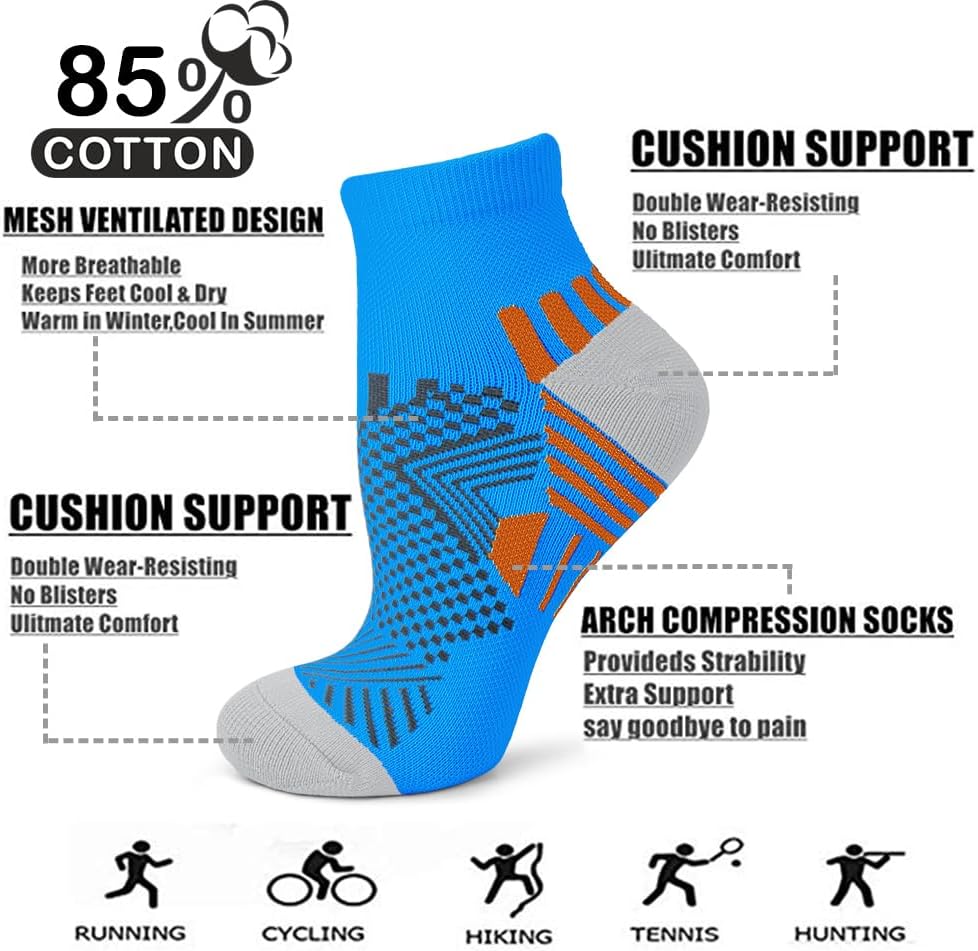 Iseasoo Copper Compression Socks for Men & Women – Plantar Fasciitis Relief, Ankle Support & Circulation – Running & Recovery