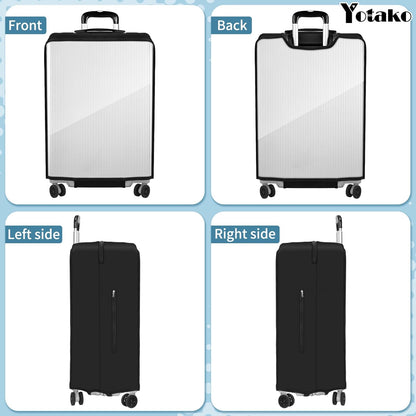 Yotako Upgraded Zippered Transparent PVC Suitcase Cover, No Disassembly Required Clear Luggage Protector for Suitcase Luggage Protector Cover 28''