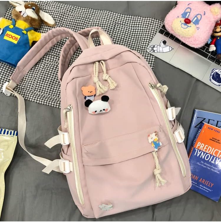 DUSLANG Big Student Laptop Backpack For College Women Men Middle High School Teen Girls Bookbag Travel Daypack,Pink