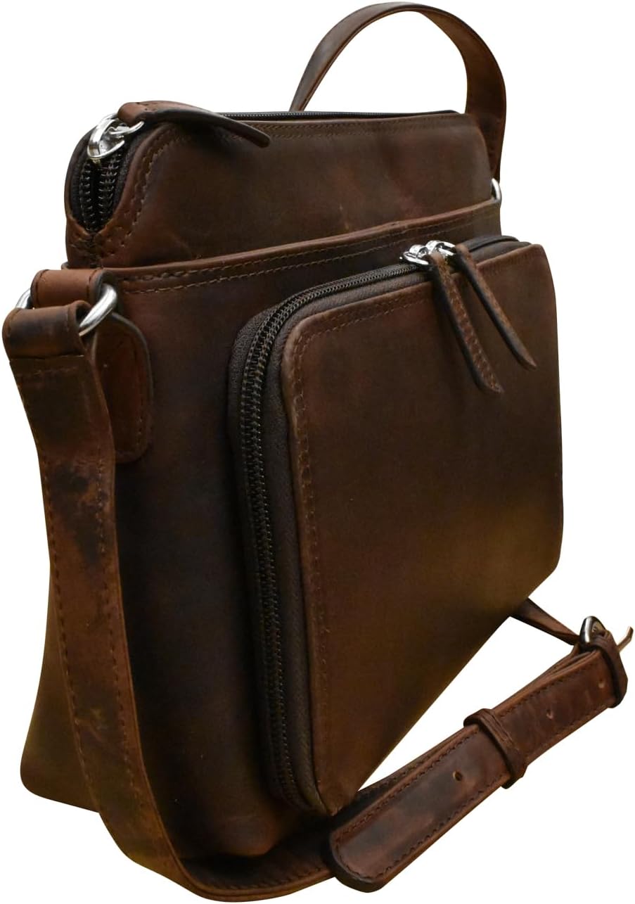 ili New York Genuine Leather Crossbody Bags for Women - Premium RFID Blocking Shoulder Bag Organizer with Adjustable Strap