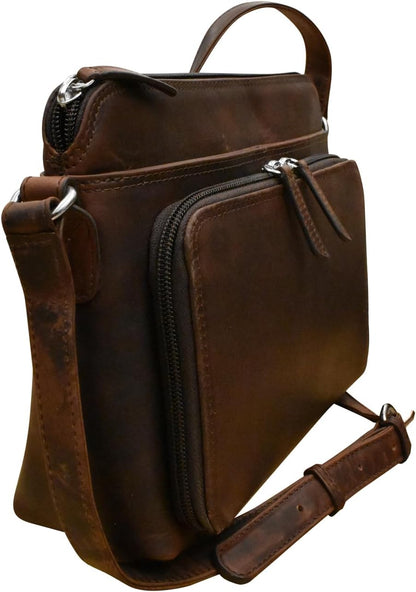 ili New York Genuine Leather Crossbody Bags for Women - Premium RFID Blocking Shoulder Bag Organizer with Adjustable Strap