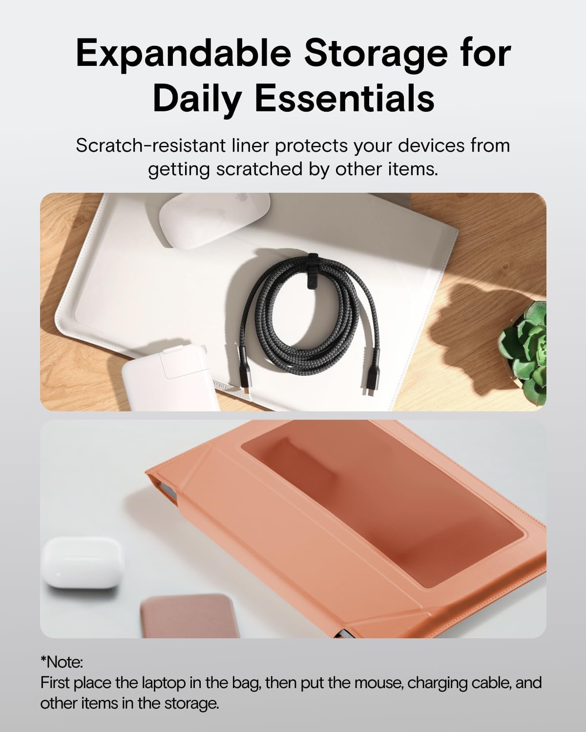 MOFT Laptop Carry Sleeve, 2-in-1 Laptop Bag & Stand for 14" MacBook Air/Pro & Dell/HP/Lenovo/Asus, Stylish Slim Computer Sleeve Bag with Expandable Storage for Computer Accessories, Seafoam