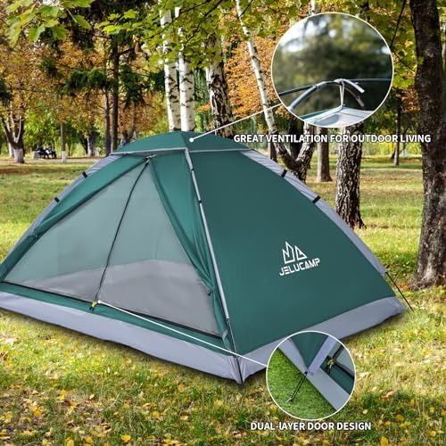 JELUCAMP 1/2/4/6 Person Dome Tents for Camping Lightweight Backpacking Tent