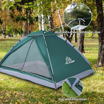 JELUCAMP 1/2/4/6 Person Dome Tents for Camping Lightweight Backpacking Tent