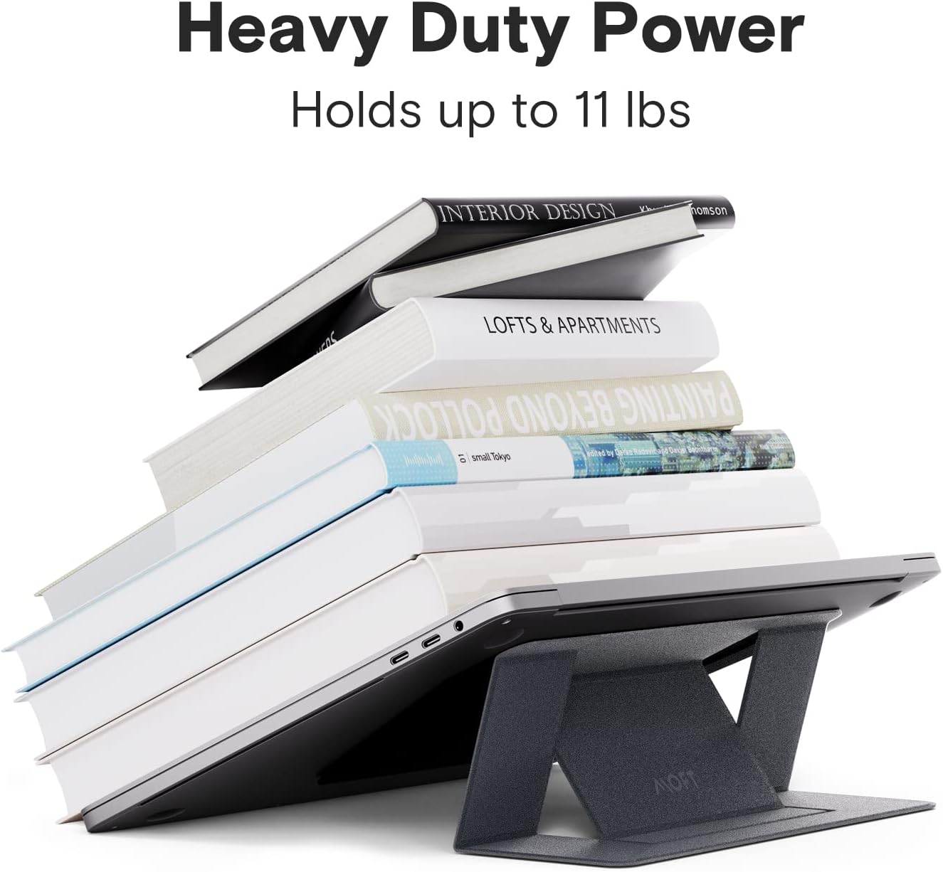 MOFT Laptop Stand for Desk, Stick-On Computer Stand with Dual-Angle, Ergonomic Laptop Riser Holder for Travel, Foldable & Portable MacBook Stand Fits 11.6"-16" Laptops, Starry Grey (Adhesive Version)