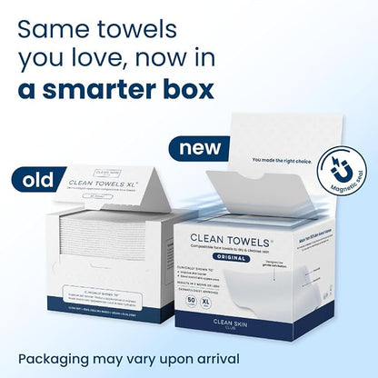 Clean Skin Club Clean Towels XL®, 100% USDA Biobased Face Towel, Disposable - Image 2