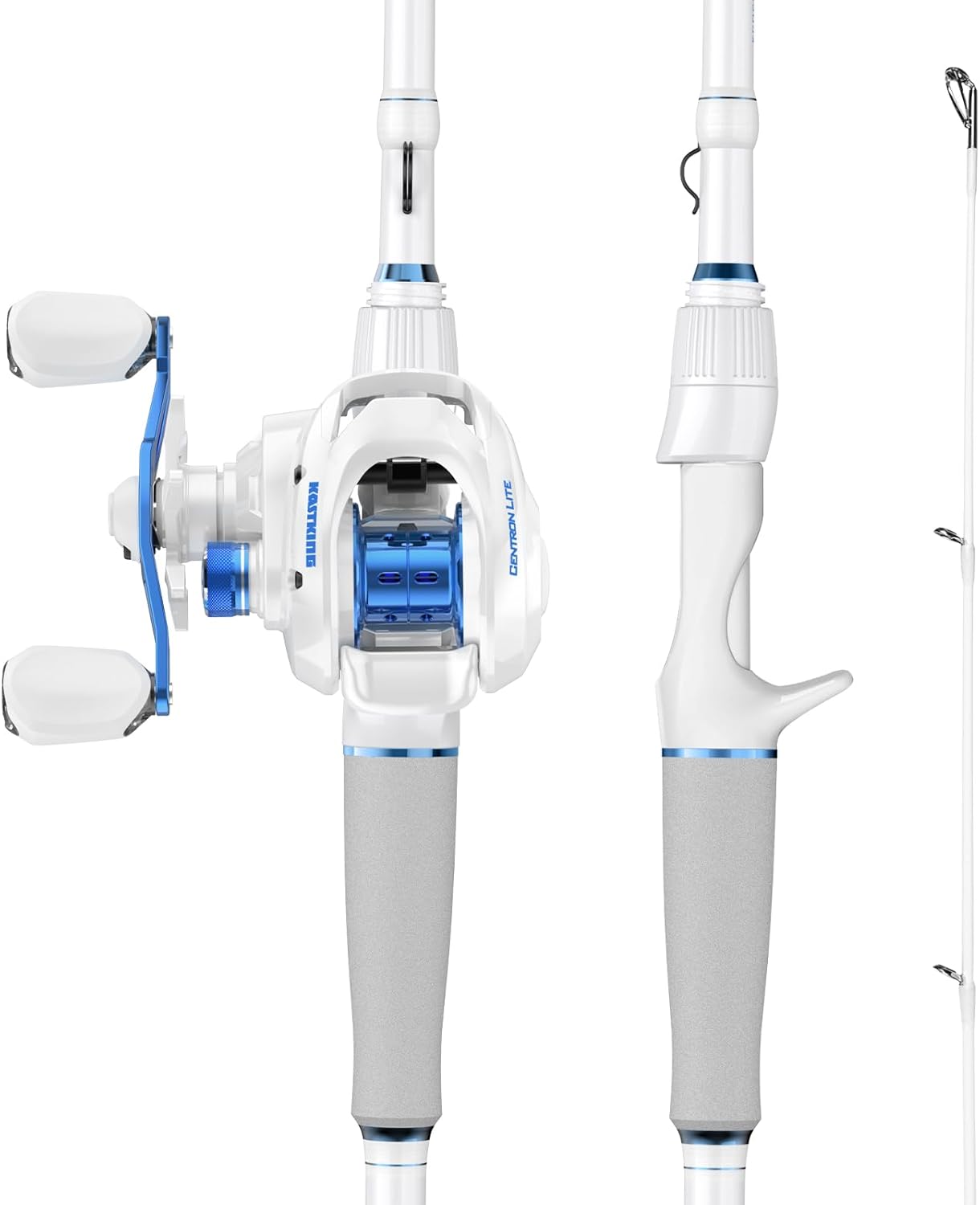 KastKing Centron Lite Fishing Rod and Reel Combo, IM6 Graphite 2Pc Blanks, Stainless Steel Guides with Ceramic Rings, Contoured EVA Handles & Fighting Butt, Split or Full Rear Handle Design, 13 Models