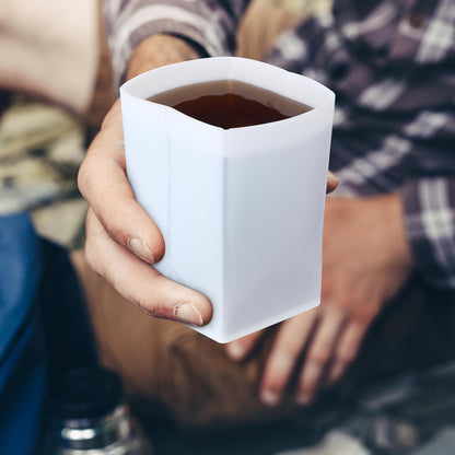 LemonRoad Silicone Folding Camping Cup Card Design Collapsible Silicone Travel Cup Waterproof 250 ml for Camping Outdoors International Travel(Black)