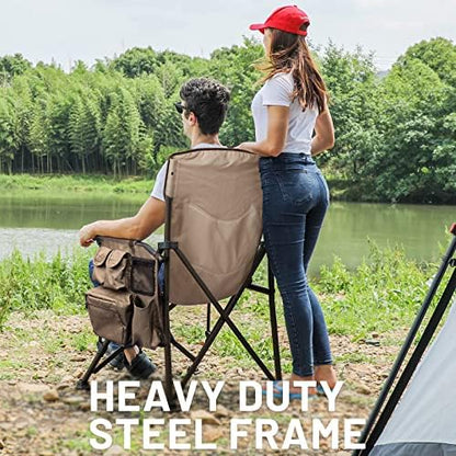 TIMBER RIDGE Oversized Folding Camping Chair High Back 500lbs