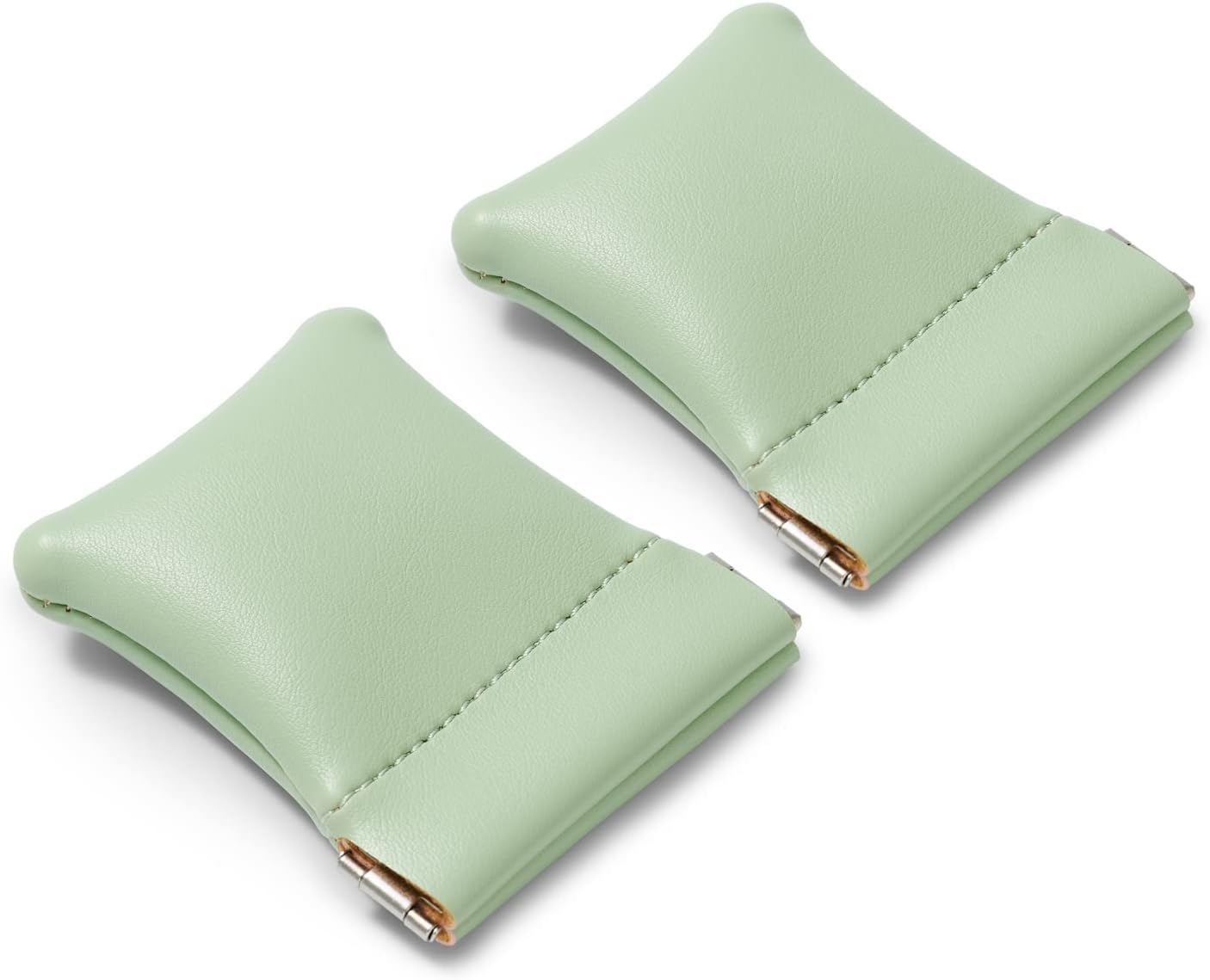 2 Pack PU Leather Slim Engagement Wedding Ring Pouch Leather Jewelry Pouch Christmas,Wedding Party Favor Gift Bag(Green)