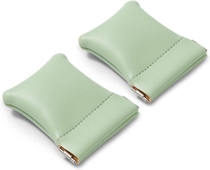 2 Pack PU Leather Slim Engagement Wedding Ring Pouch Leather Jewelry Pouch Christmas,Wedding Party Favor Gift Bag(Green)