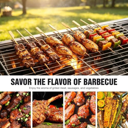 Portable Charcoal Grill, Large Outdoor BBQ Grill with Storage Shelf