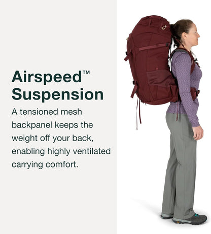 Osprey Fairview Trek 70L Women's Travel Backpack, Night Jungle Blue