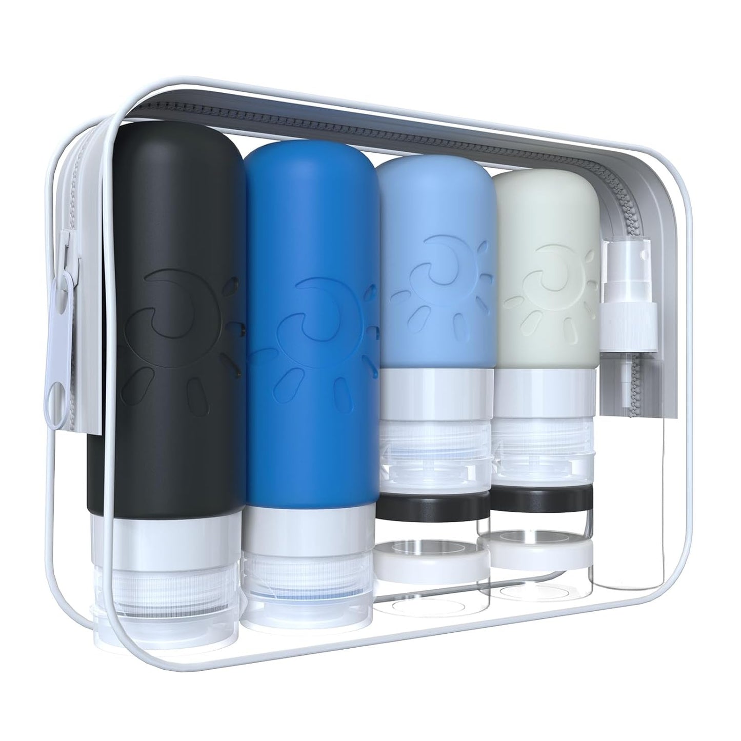 18 Pack travel Bottles for Toiletries, TSA Approved Silicone Travel Containers Leak Proof Refillable Travel Accessories for Shampoo Conditioner Lotion Body Wash(Multicolored J)