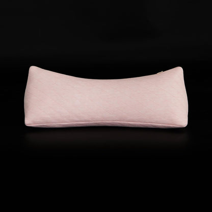 Buckwheat Neck Support Pillow Cervical Neck Cylinder Bolster Pillow Neck Pain Relief Breathable Comfortable for Back and Side Sleepers Round Pillows for Lunch Break Pink, 6x15 Inch