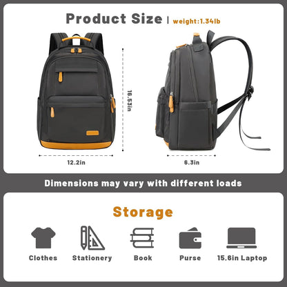 mygreen Waterproof Travel Backpack for Adults, 15.6 Inch Laptop Backpack with Multiple Compartments | Durable Anti-Theft Design, Luggage Strap, Lightweight for Business, Commute, and Air Travel Beige