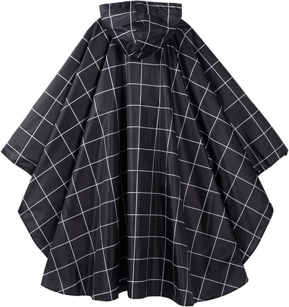 Rain Poncho Jacket Coat Hooded Zipper Style for Women/Men/Adult with Pocket