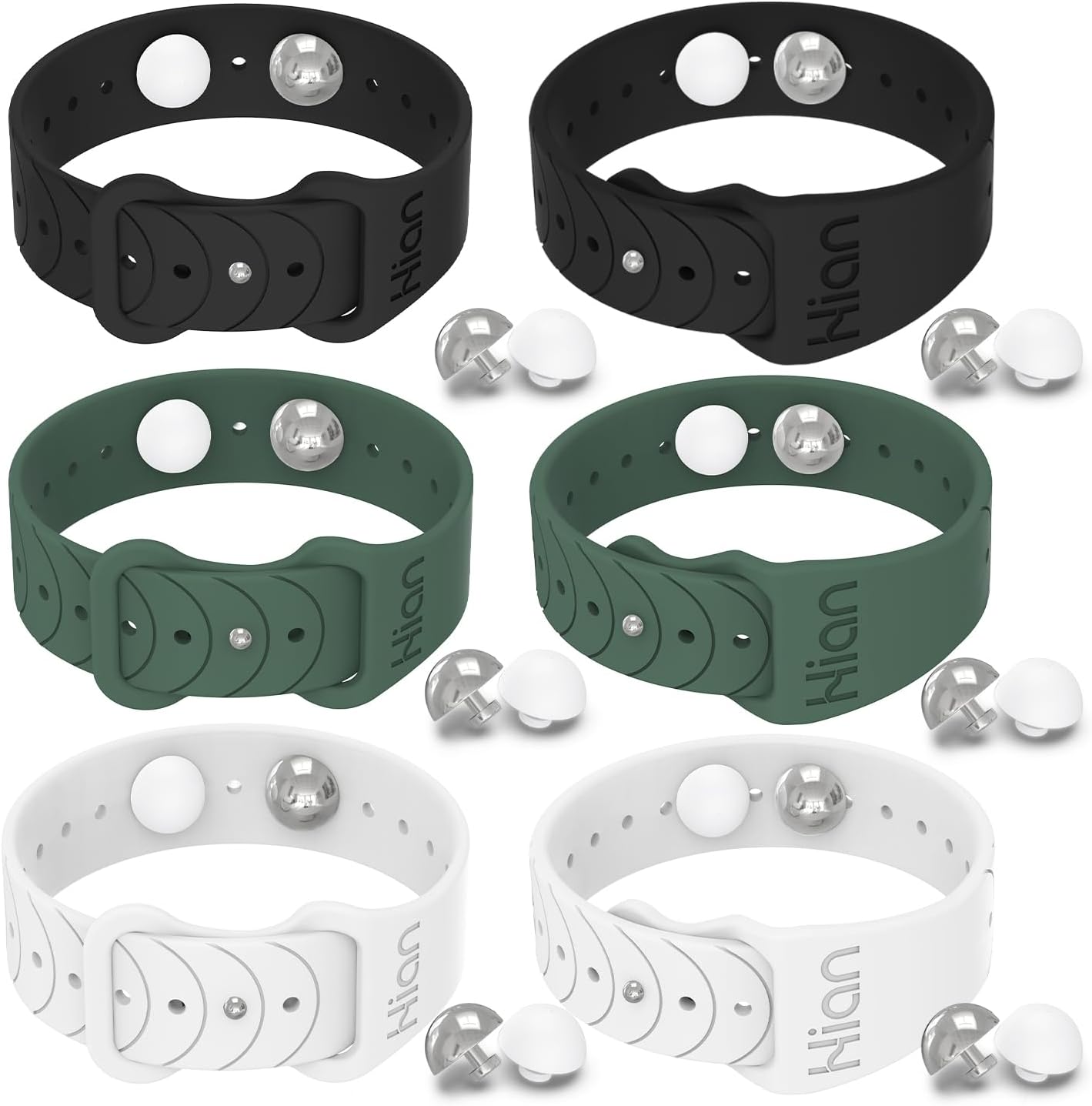 Hion Motion Sickness Bracelets Sea Sickness Wristbands for Motion Sickness/Morning Sickness/Pregnancy Nausea Anti Nausea Bands Acupressure Wristband Motion Sickness Bands(3Pairs-Black+White+Green)