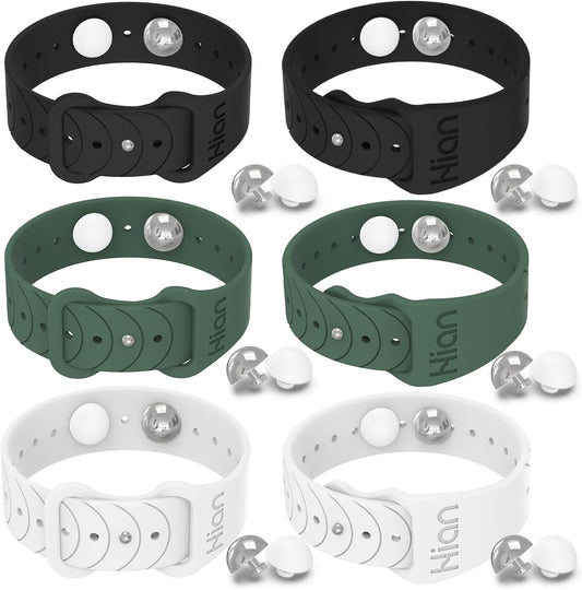 Hion Motion Sickness Bracelets Sea Sickness Wristbands for Motion Sickness/Morning Sickness/Pregnancy Nausea Anti Nausea Bands Acupressure Wristband Motion Sickness Bands(3Pairs-Black+White+Green)