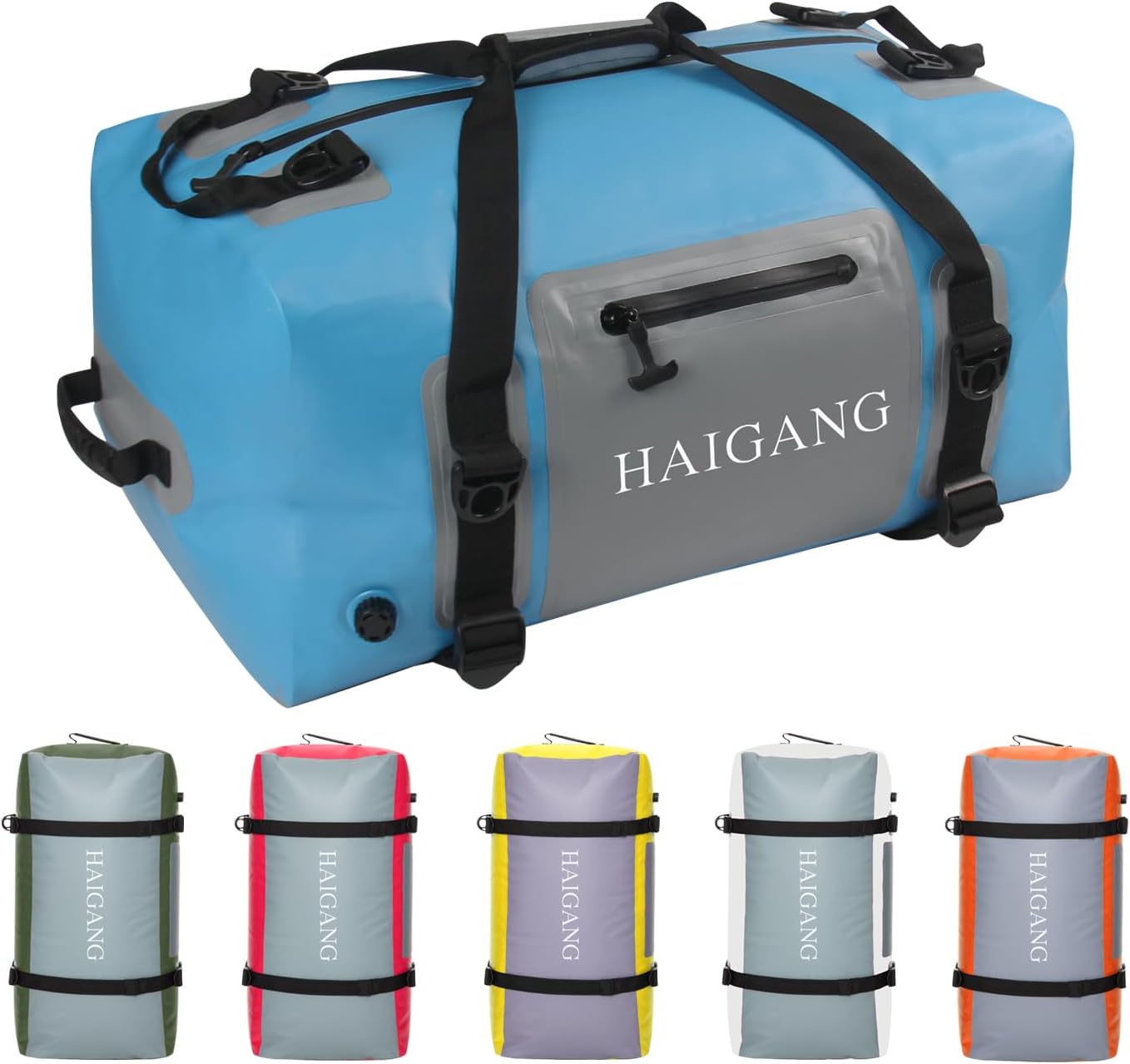 110L Waterproof Duffel Bag Travel Dry Bag, Large Capacity, Adjustable Thickened Straps and Handles, Zip Closure, Air Valve, Fully Waterproof, Perfect for Boating, Rafting, Motorcycle Kayaking