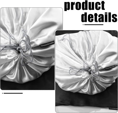 6 Pack Dust Bags for Handbags Silk Dust Cover Bag for Handbags Purses Shoes Boots, Silk Dustproof Drawstring Bag Travel Storage Pouch (White, 19.6 × 15.7 in)