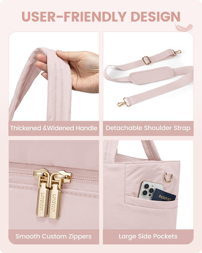 LOVEVOOK Travel Duffle Bag, Puffer Weekender Bags for Women with Shoe Compartment, Carry On Overnight Hospital Bag, Gym Tote