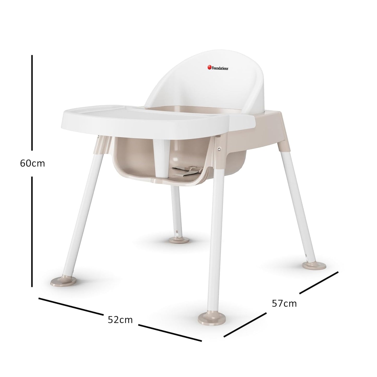 Foundations Secure Sitter Feeding Chairs Multipack, No-Tip Feet, 3-Point Adjustable Harness, Removable Tray, Easy to Clean, Stackable Feeding Chairs, 3 Pack (11 inch)