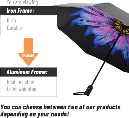 SY COMPACT Umbrella Automatic Travel Waterproof Light Folding Umbrellas Easy Carry for Women and Men