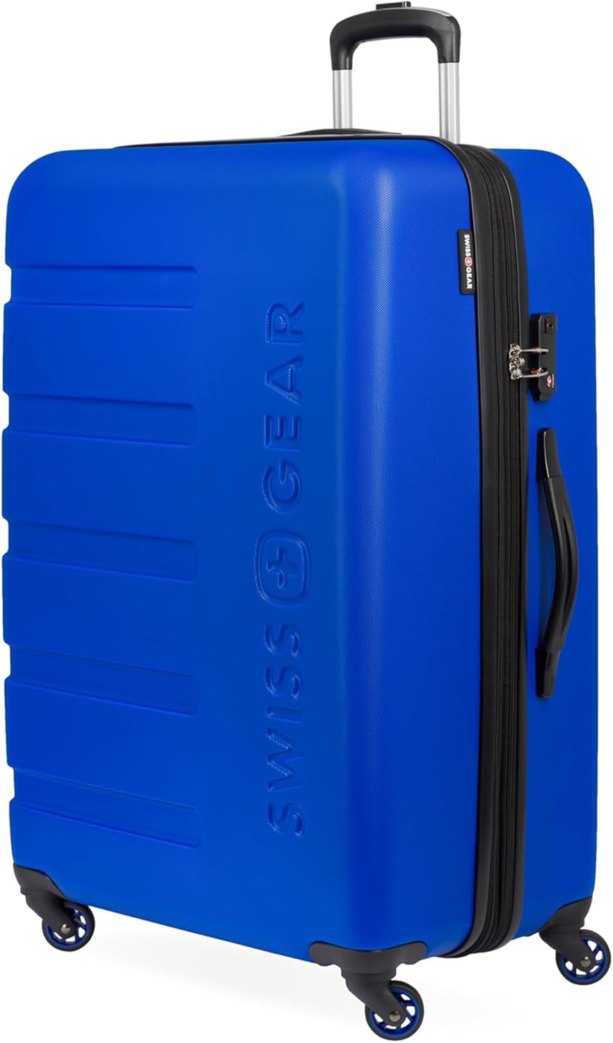 SwissGear 7366 Hardside Expandable Luggage with Spinner Wheels, Cobalt, Checked-Large 27-Inch