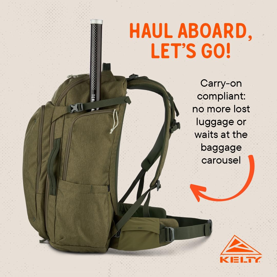 Kelty | Redwing Traveler Backpacks, Travel Pack for Adventure Travel | Burnt Olive & Black