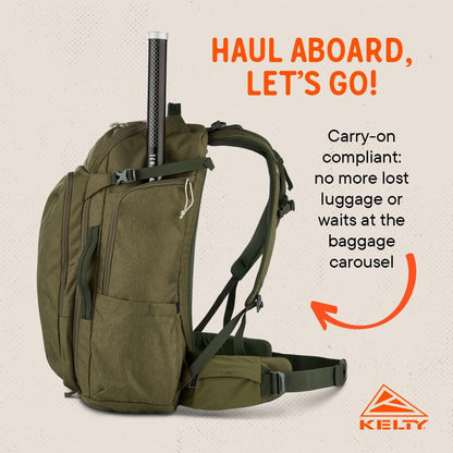 Kelty | Redwing Traveler Backpacks, Travel Pack for Adventure Travel | Burnt Olive & Black