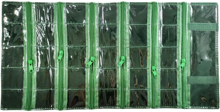 Travel Jewelry Roll Bag Portable Organizer Pouch With Grids&PVC Cover Storage Bags for Necklace, Bracelet, Bracelet,Ring, Badge, Pendant
