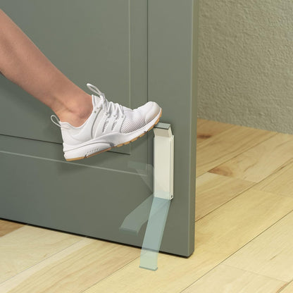 Door Stopper, Door Holder, No Drilling Door Stoppers, Easy Pedal Kick Down Door Stop(White x 1 Pack)