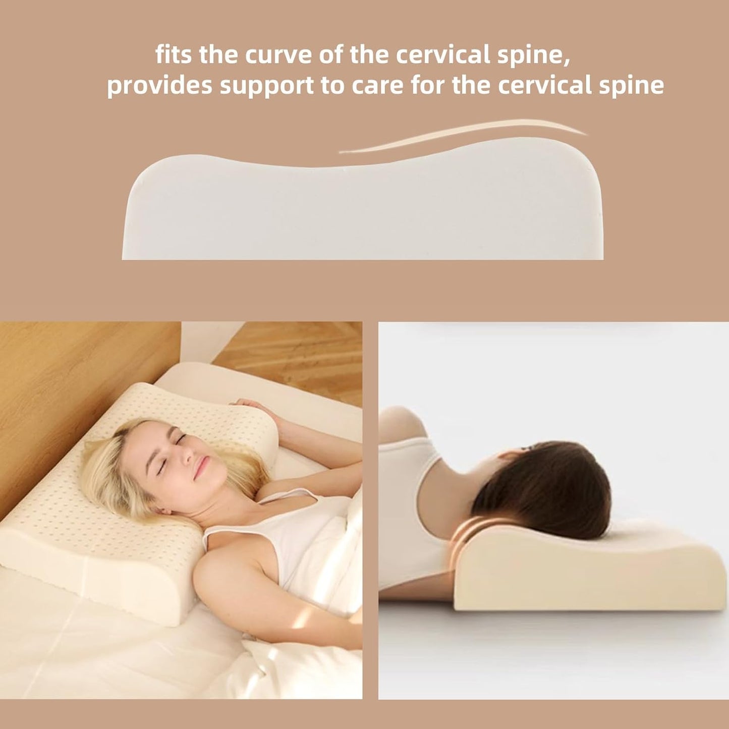 Nature Latex Foam Pillows, Cervical Pillow for Neck and Shoulder Pain Relief, Ergonomic Contour Bed Pillow, Soft for Side Sleep Stomach Sleeping and Back Sleeper(23.6"×15.7"×3.7"/4.5")