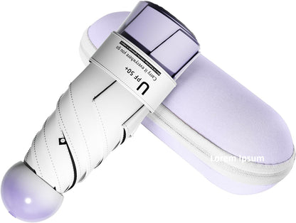 BAODINI Travel Mini Umbrella for Purse With Case Small Compact UV Sun Protection Sun Lightweight Tiny Pocket Umbrella for Women Kids and Men