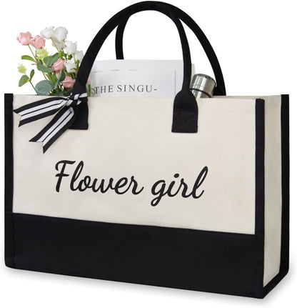 TOPDesign Canvas Tote Bag, Bridal Shower Gifts for Bride, Wedding Bachelorette Bride Gifts Shoulder Bag