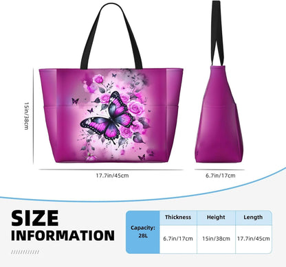 Beach Bag for Women Beach Tote Bag Waterproof Sandproof Large Bags with Zipper Big Capacity for Vacation Travel