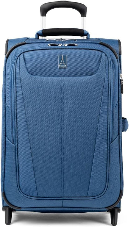 Travelpro Maxlite 5 Softside Expandable Upright 2 Wheel Carry on Luggage, Lightweight Suitcase, Men and Women, Ensign Blue, Carry On 22-Inch