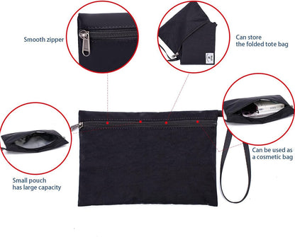 ETidy Large Capacity Foldable Tote Bag With Zipper Water-resistant SandproofWomen Beach Bag Handbag GymBag Travel ShoppingBag