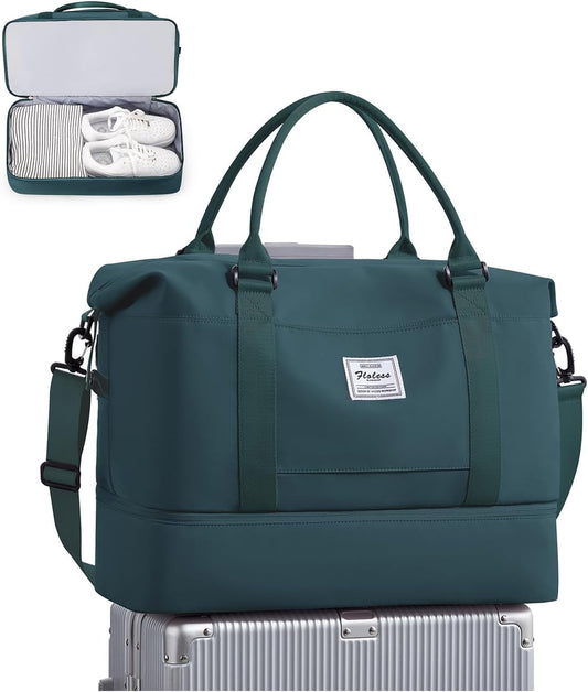 Travel Duffel Bag, Sports Tote Gym Bag, Shoulder Weekender Overnight Bag for Women