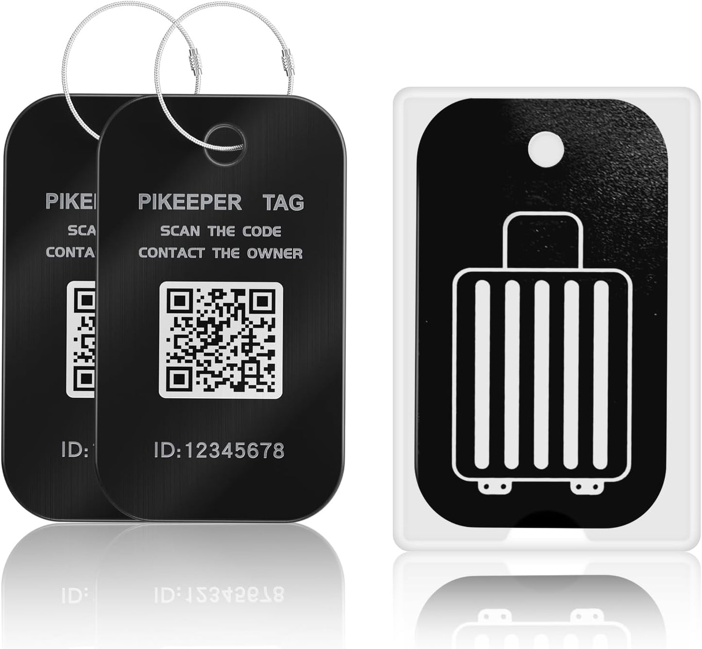 Smart Luggage Tags for Suitcase - Waterproof QR Code Labels with Location Notification When Scanned (Pack of 2), Customizable & Durable Travel ID Tags for Backpacks, Hide Personal Info