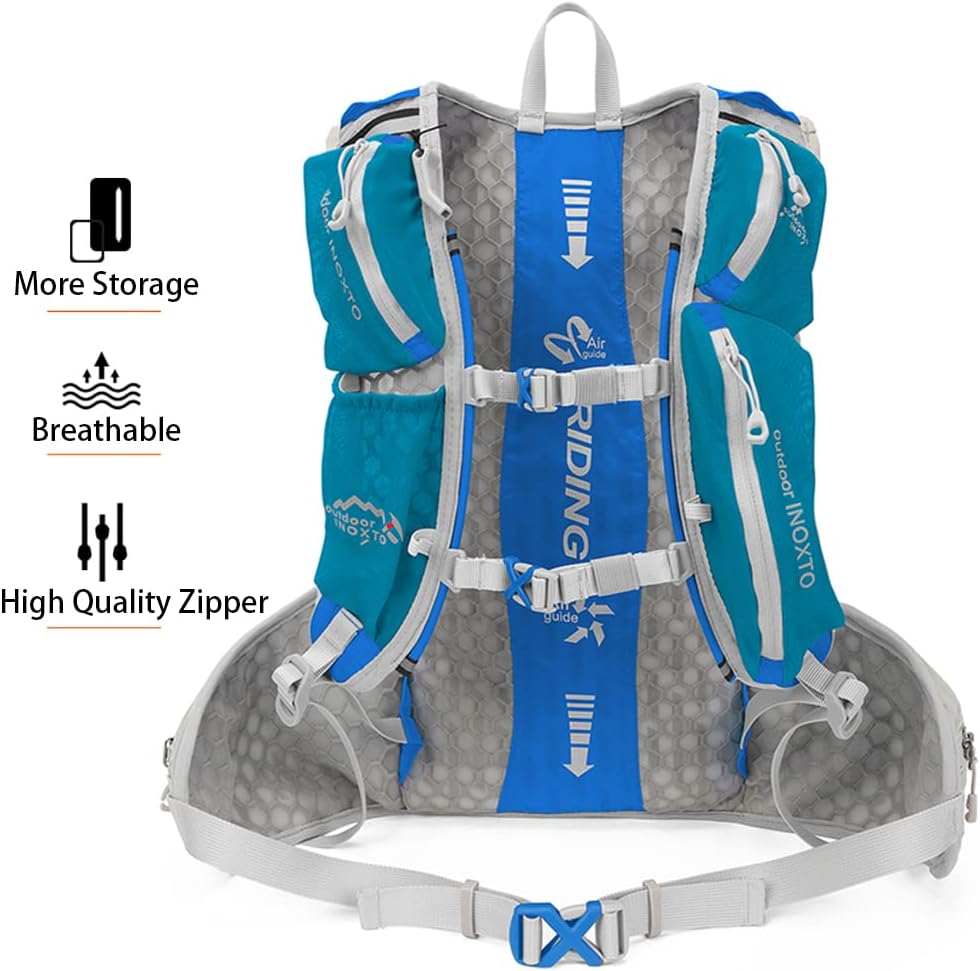 INOXTO Hydration Pack Backpack ，Water Backpack with 2L Leakproof Water Bladder, Running Hydration Vest for Man, Daypack for Cycling Motocross Climbing Trail Running