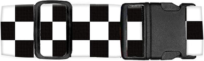 Luggage Straps for Suitcases Travel Belt Accessories, Cute Suitcase Strap, Adjustable Luggage Belt Strap, Heavy Duty with Quick-Release Buckle Luggage Strap Classic White Black Checkerboard