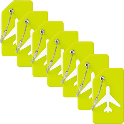 7 Pack Silicone Luggage Tag for Suitcases with Name ID Card, TSA Approved, Privacy Protection Travel Suitcase Tags (Grass Green)
