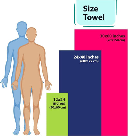 Outdoors Microfiber Towel Fast Drying Soft Feel Fast Action Drying for Gym Beach Outdoors Travel Yoga Camping Compact Size 2 Piece Set 30x60 in and 12x24 in Red MFT2PRD