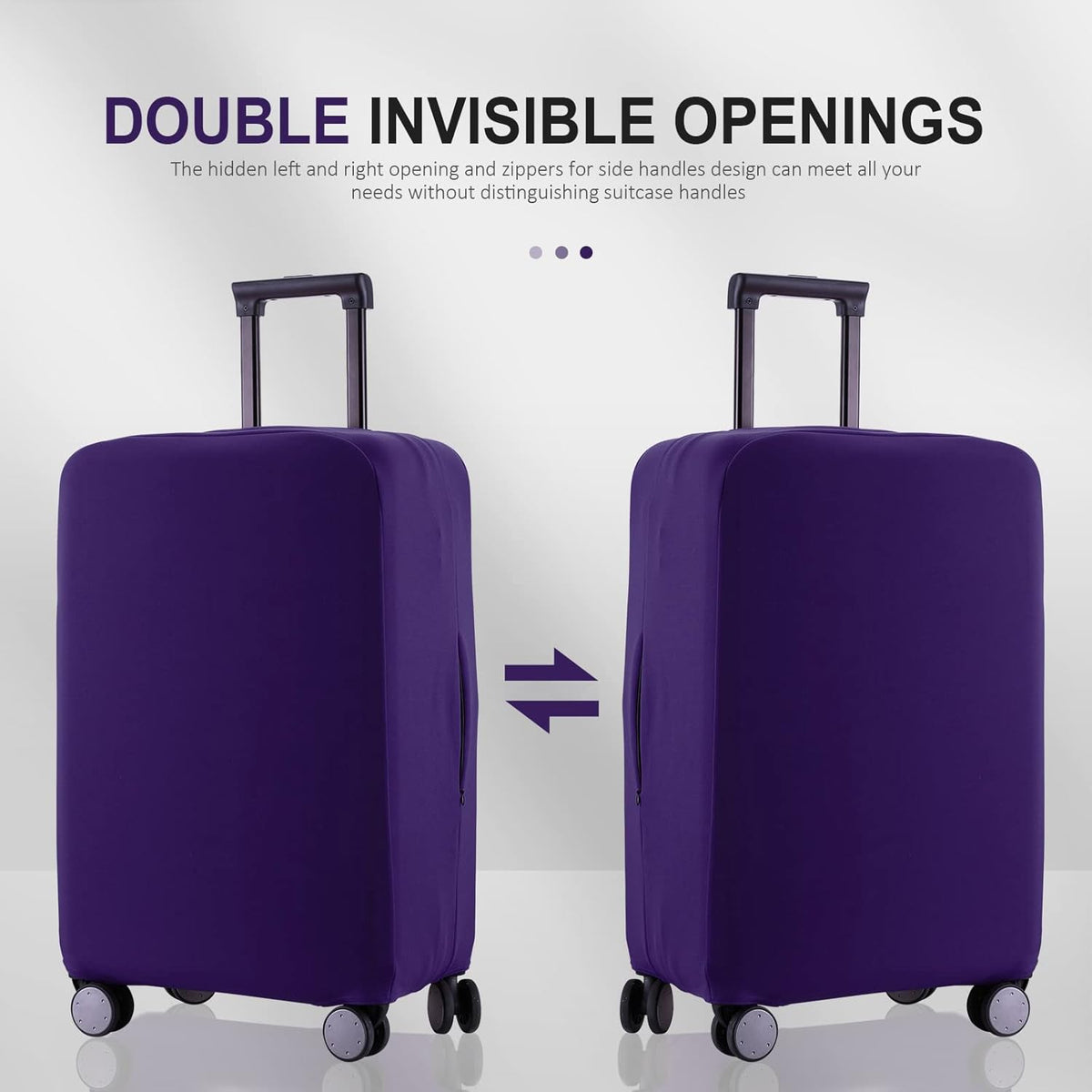 Travel Luggage Cover Suitcase Protector Scratch-Resistant Fit 19-31 Inch Suitcase, Not Included Suitcase (Purple, SX(22-23 inch))